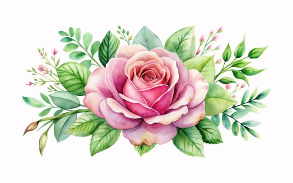 Blending Nature and Romance: The Pink Rose Watercolor Concept