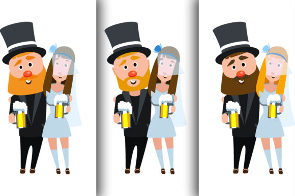 Designing for Romance: The Newlywed Characters Illustration Set