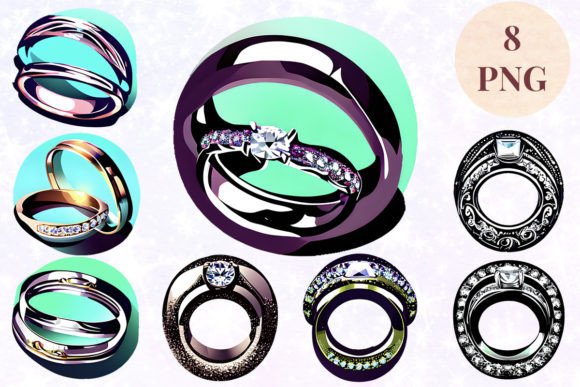 Elegant Wedding Ring Clipart for Timeless Design Projects