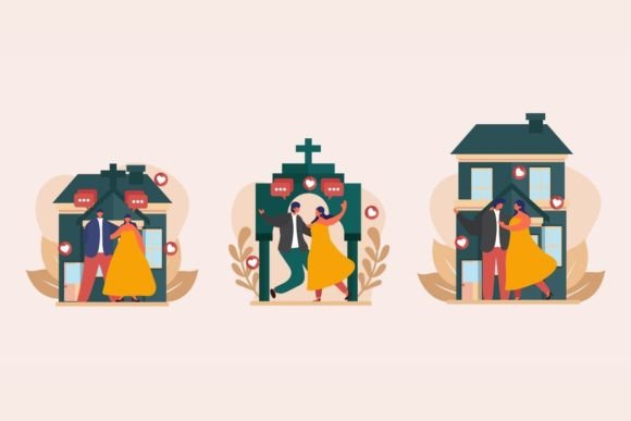 Festive Wedding Flat Bundle Design: A Modern Graphic Suite