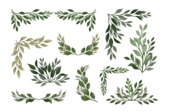 Green Leaf Arrangement: A Watercolor Floral for Modern Design