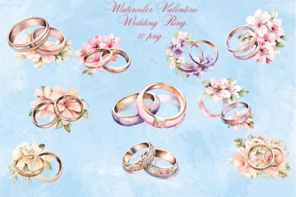 Watercolor Wedding Ring Clipart1: A Touch of Artistry for Your Projects