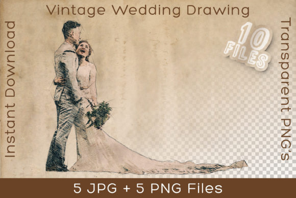 Wedding Couple Vintage Marriage Drawing: A Rustic Love Sketch