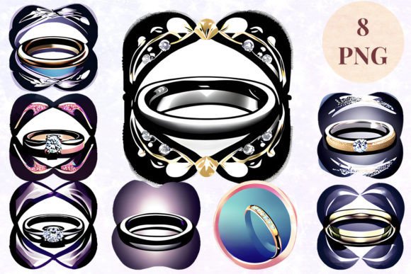 Wedding Ring 41 Clipart PNG: Elevate Your Romantic Design Projects